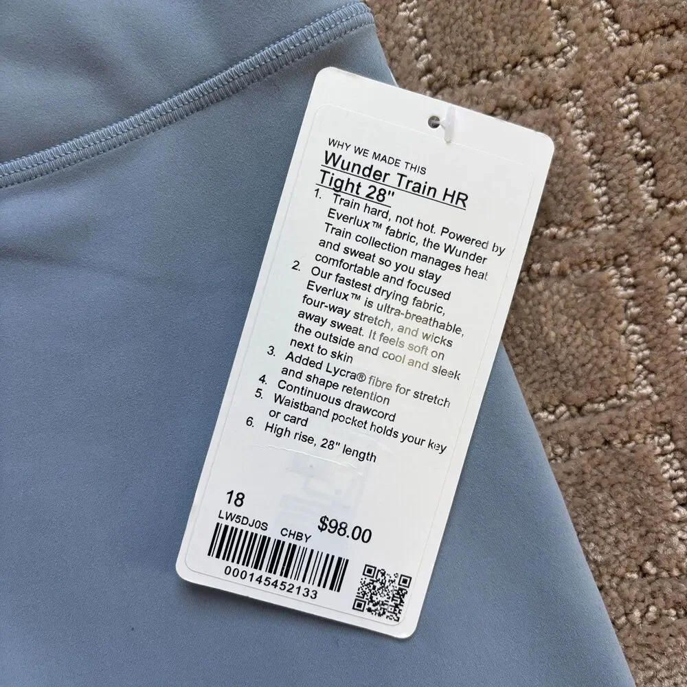 Lululemon Wunder Train High Rise Tight Legging Women's 18 Gray 28